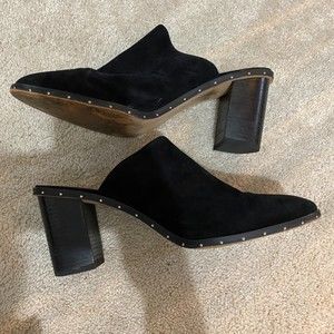 Black studded suede Rebecca Minkoff heeled mule 11